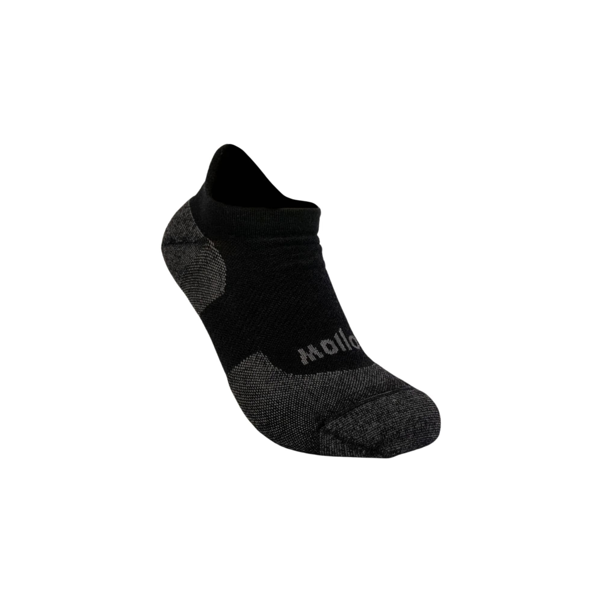 Hollow Alpaca Light Weight Run No-Show Socks  -  Medium / Black