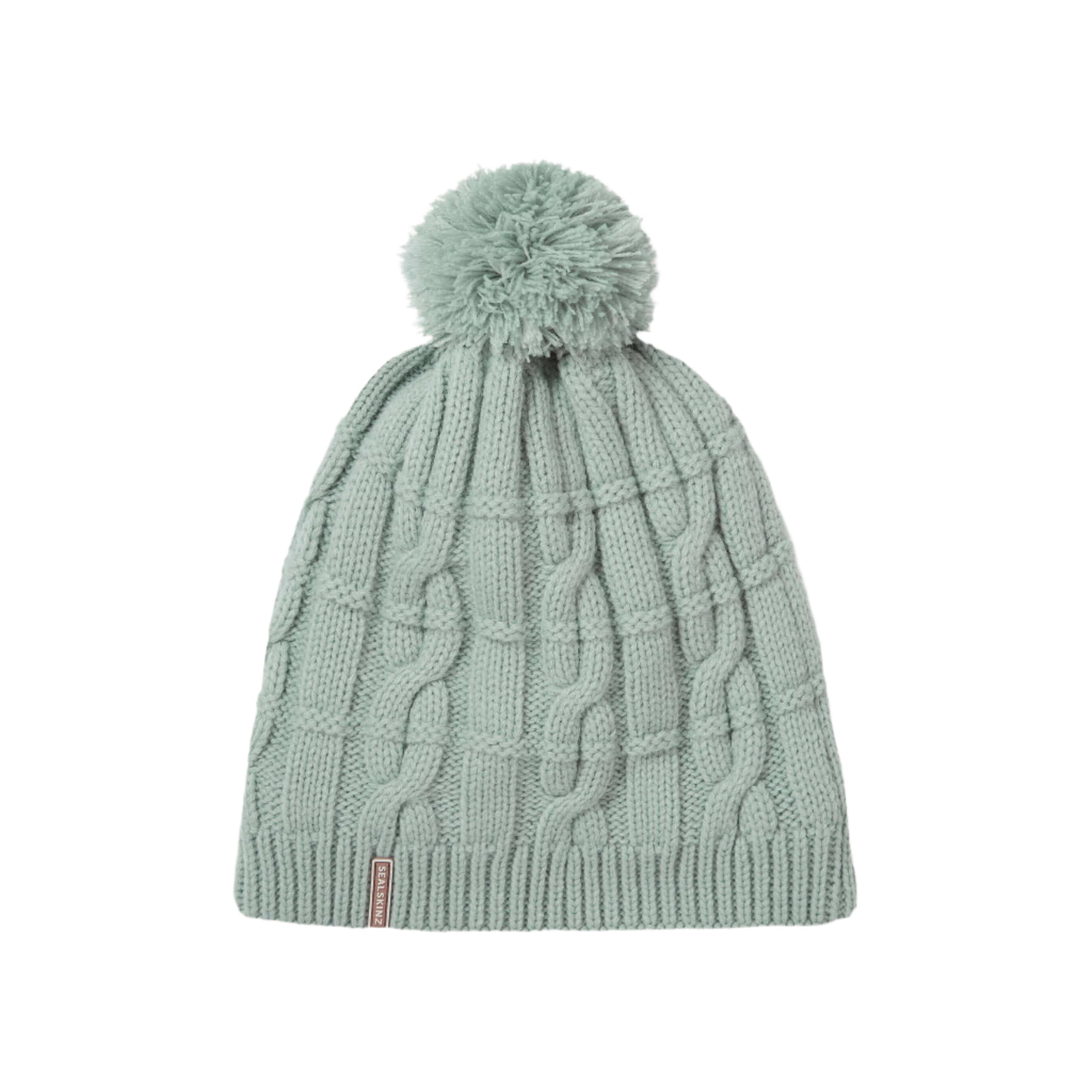 Sealskinz Hemsby Waterproof Cold Weather Cable Knit Bobble Hat  -  Small/Medium / Light Blue
