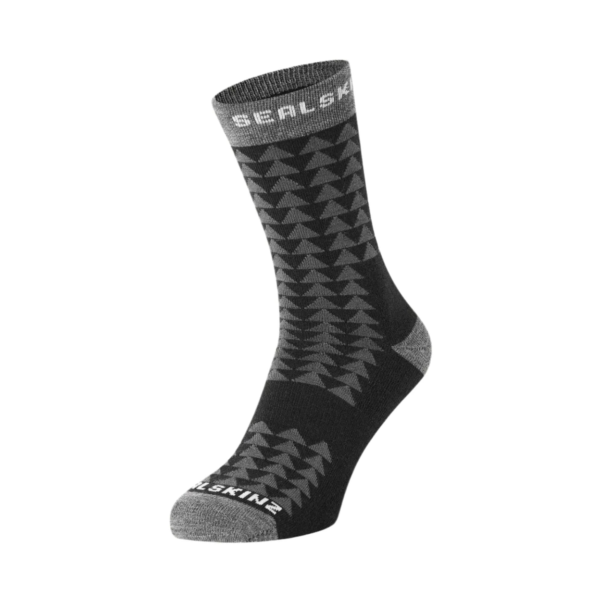 Sealskinz Hilgay Merino Mid Length Running Socks  -  Small / Black