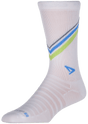 Drymax Hyper Thin Running Crew Socks  -  Small / White w/Lime/Sky Blue/Dark Gray Stripes