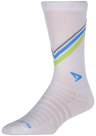 Drymax Hyper Thin Running Crew Socks  -  Small / White w/Lime/Sky Blue/Dark Gray Stripes