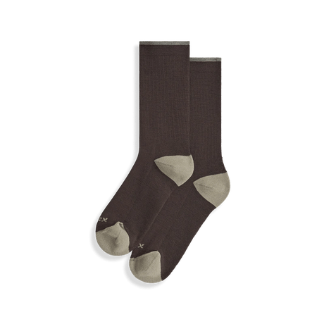 Ibex Rambler Crew Socks  -  Small / Turkish Coffee/Desert Tan