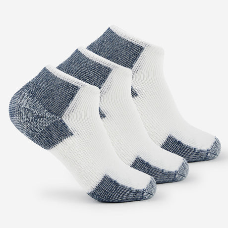 Thorlo Running Maximum Cushion Low-Cut Socks  -  Large / White/Navy / 3-Pair Pack