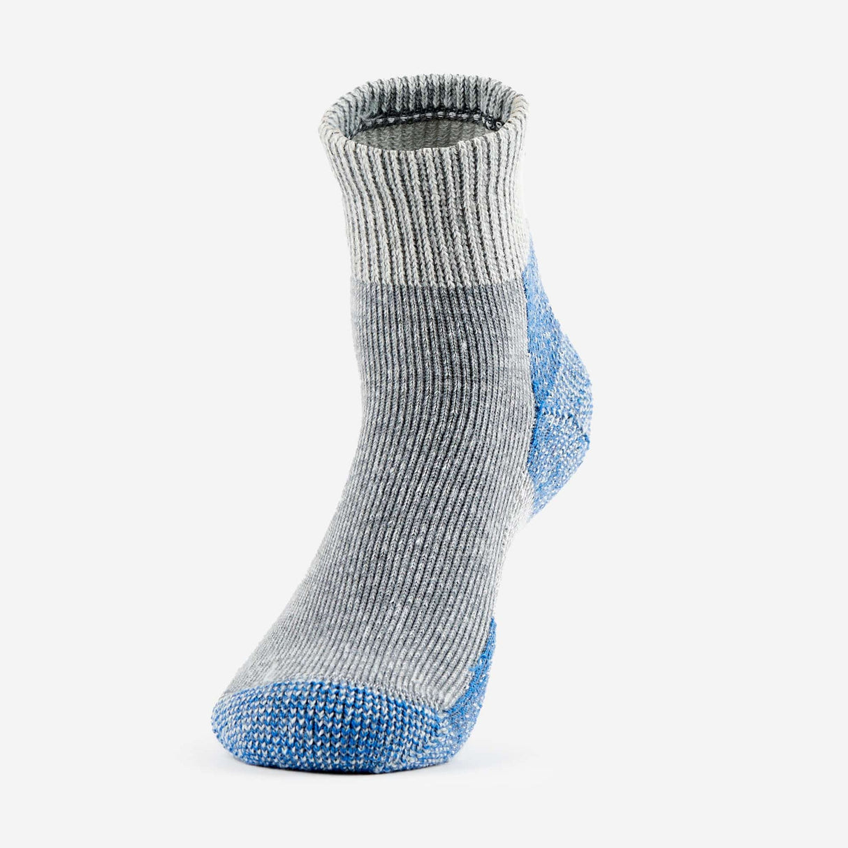 Thorlo Running Foot Protection Heavy Cushion Mini Crew Socks  -  Medium / Heather Gray/Blue / Single Pair