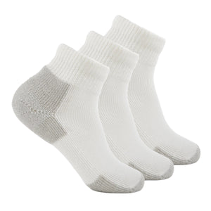 Thorlo Running Foot Protection Heavy Cushion Mini Crew Socks  -  Medium / White/Platinum / 3-Pair Pack