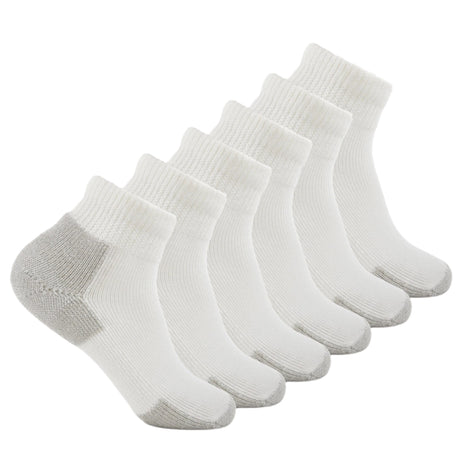 Thorlo Running Foot Protection Heavy Cushion Mini Crew 6-Pack Socks  -  Medium / White/Platinum