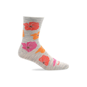 Sockwell Womens Big Bloom Essential Comfort Crew Socks  -  Small/Medium / Ash
