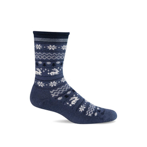 Sockwell Womens Folksy Fairisle Essential Comfort Crew Socks  -  Small/Medium / Denim