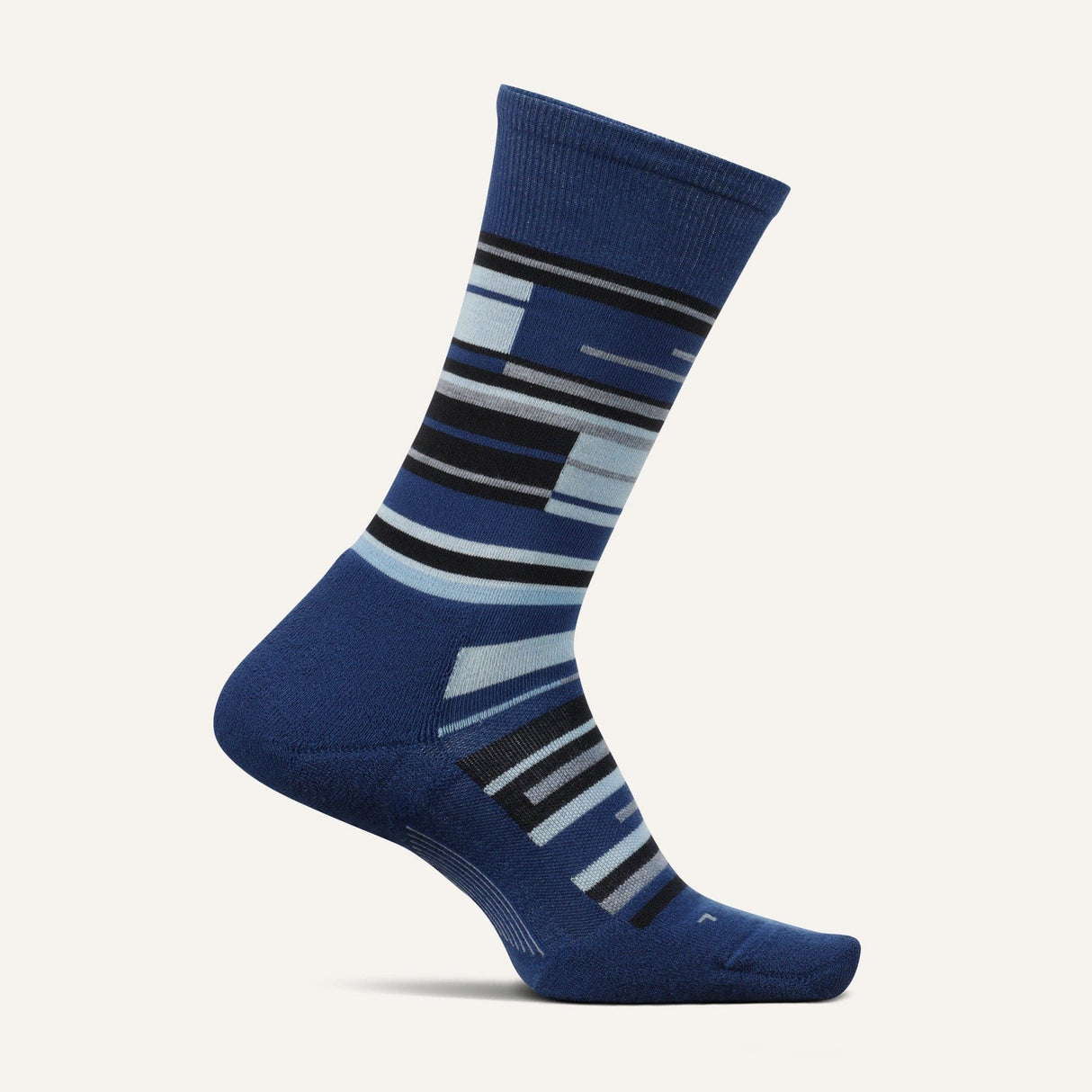 Feetures Mens Everyday Max Cushion Crew Socks  -  Small / Transit Blue