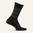 Feetures Womens Everyday Max Cushion Crew Socks  -  Small / Charcoal Waves
