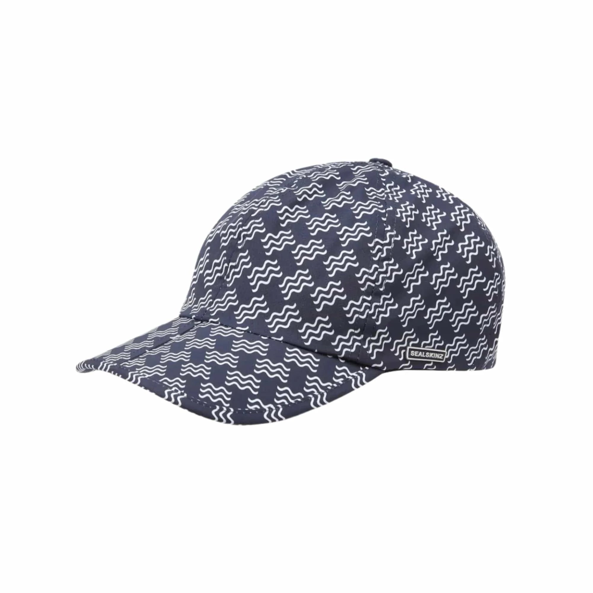Sealskinz Longham Waterproof All Weather Foldable Peak Printed Cap  -  One Size Fits Most / Navy Waves