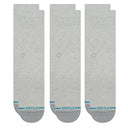 Stance Mens Icon Crew 3-Pack Socks  -  Large / Grey Heather