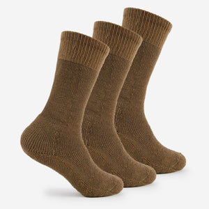 Thorlo Military Maximum Cushion OTC Socks  -  Small / Coyote Brown / 3-Pair Pack