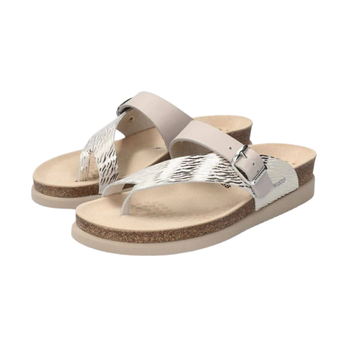 Mephisto Womens Helen Mix Sandals  -  6 / Fog Zebra