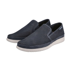 Mephisto Mens Tiago Slip-Ons  -  8 / Navy