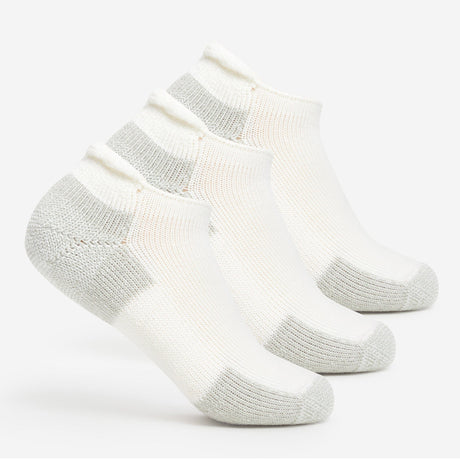 Thorlo Running Maximum Cushion Rolltop Socks  -  Medium / White/Platinum / 3-Pair Pack