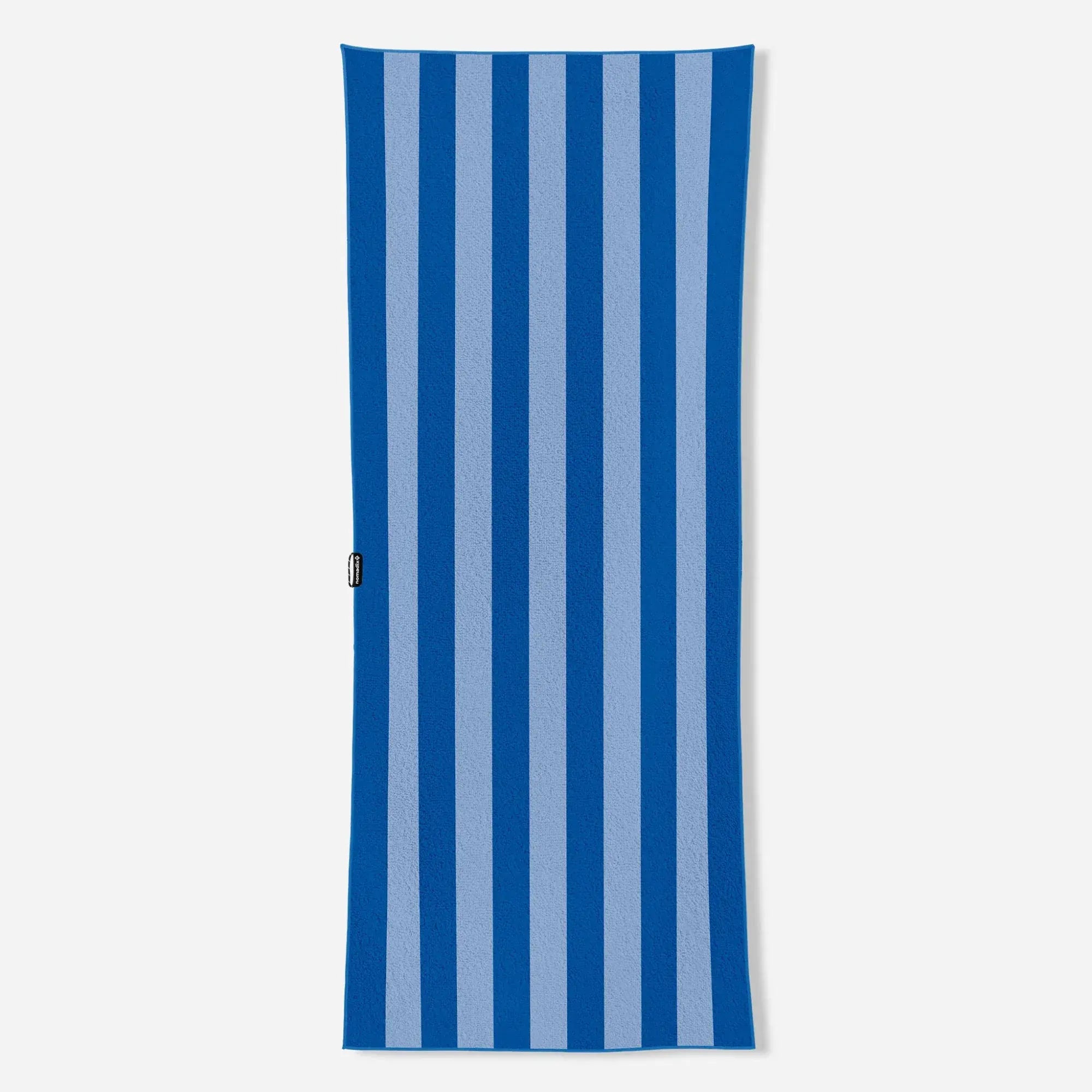 Nomadix Organic Cotton Beach Towel  -  Cabana Stripe - Coastal Blue