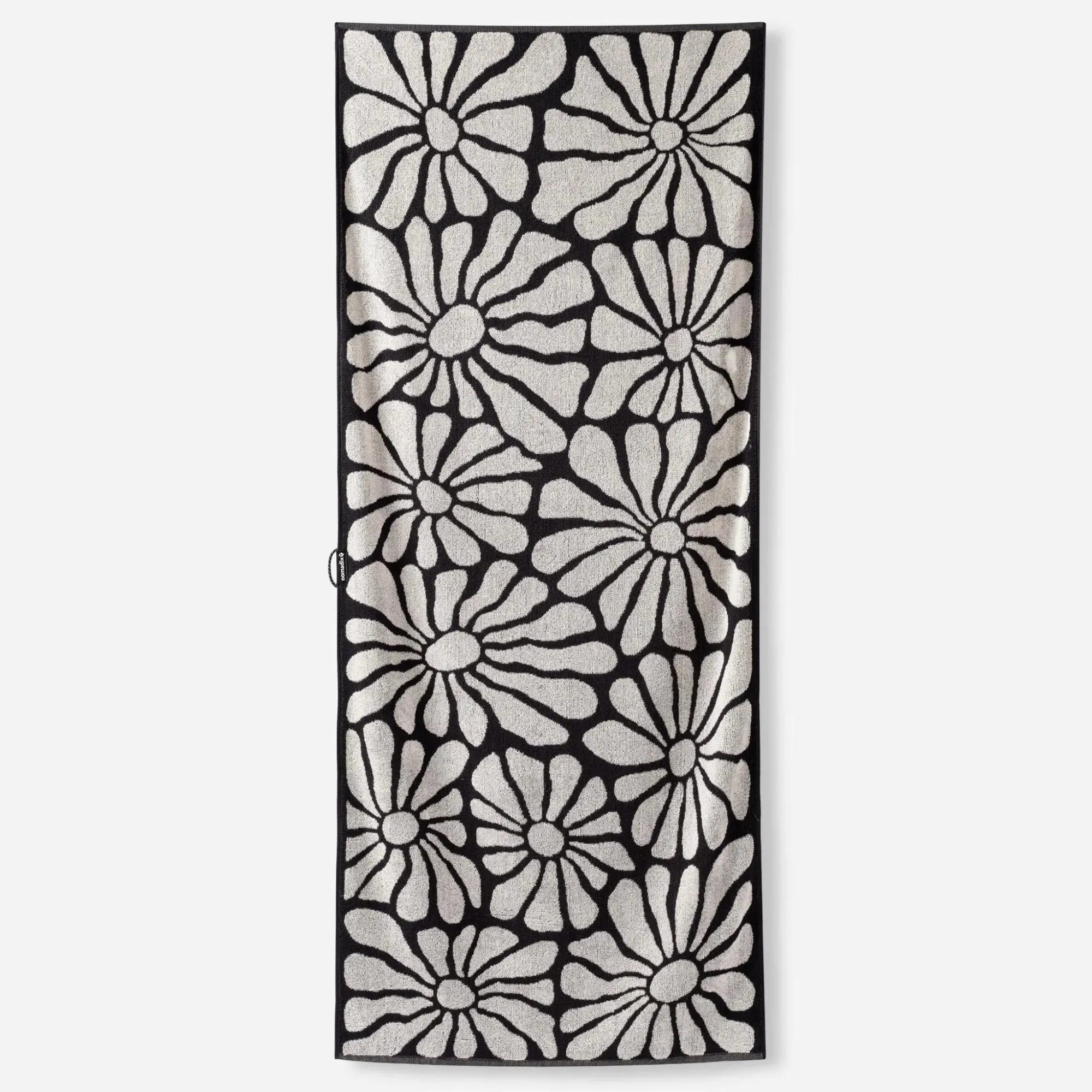 Nomadix Organic Cotton Beach Towel  -  Lazy Daisy - Black