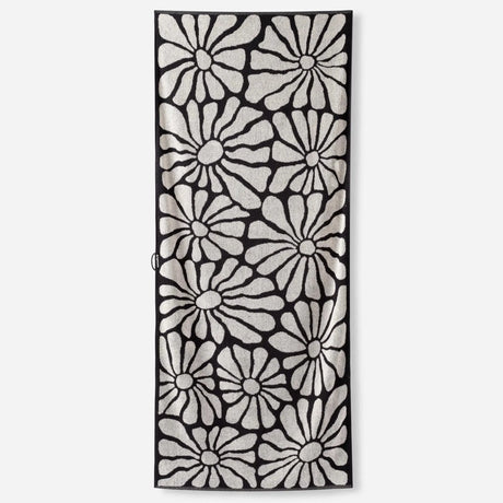 Nomadix Organic Cotton Beach Towel  -  Lazy Daisy - Black