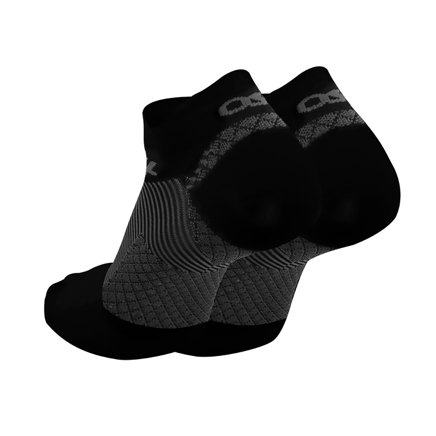 OS1st Plantar Fasciitis Compression No Show Socks  -  Small / Black