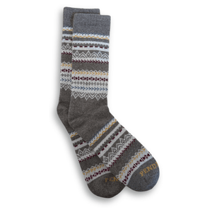 Pendleton Fair Isle Crew Socks  -  Medium / Brown