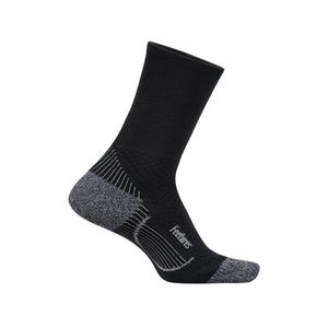 Feetures Plantar Fasciitis Relief Light Cushion Mini Crew Socks  -  Medium / Black