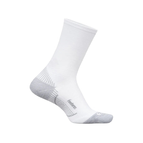 Feetures Plantar Fasciitis Relief Light Cushion Mini Crew Socks  -  Small / White