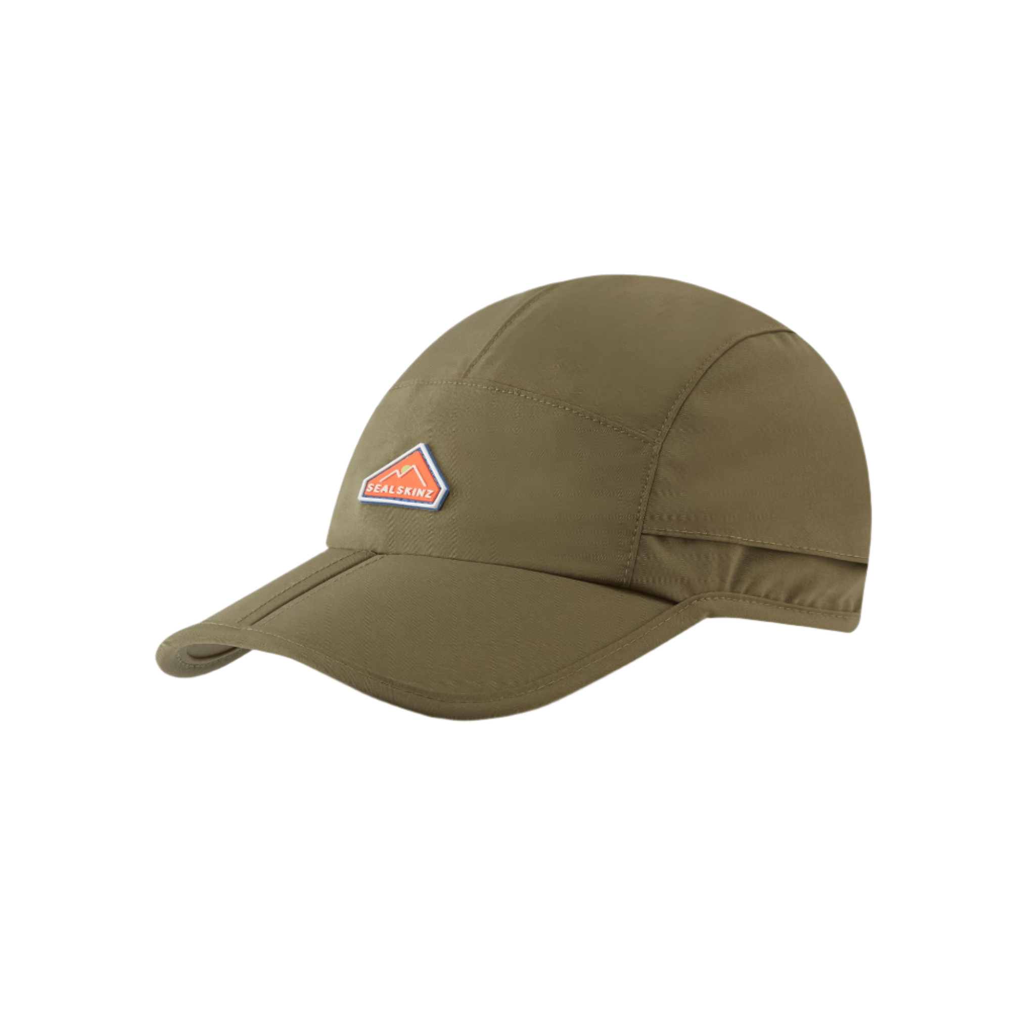 Sealskinz Poringland Waterproof Foldable Peak Plain Hiking Cap  -  One Size Fits Most / Olive