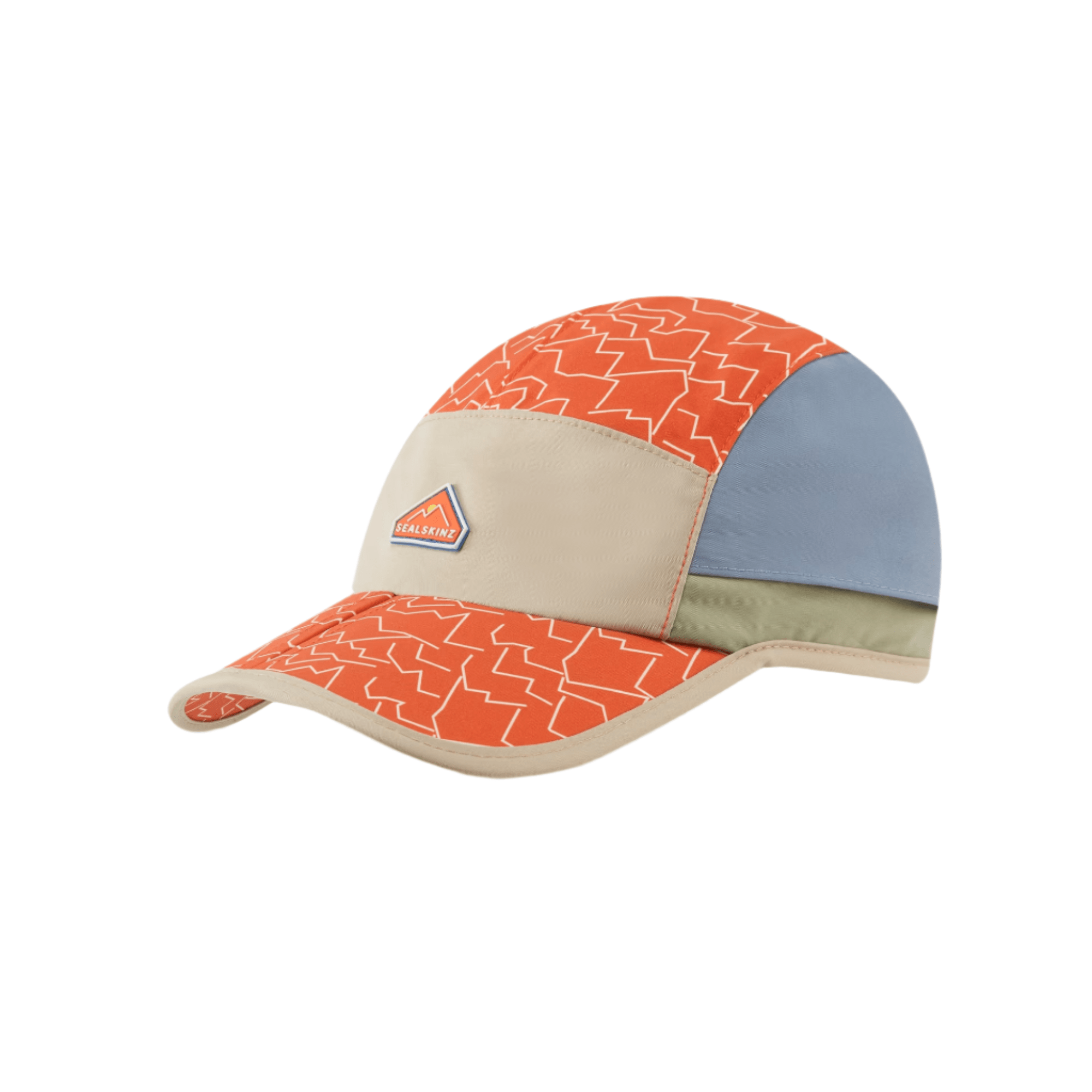Sealskinz Poringland Waterproof Foldable Peak Printed Hiking Cap  -  One Size Fits Most / Orange