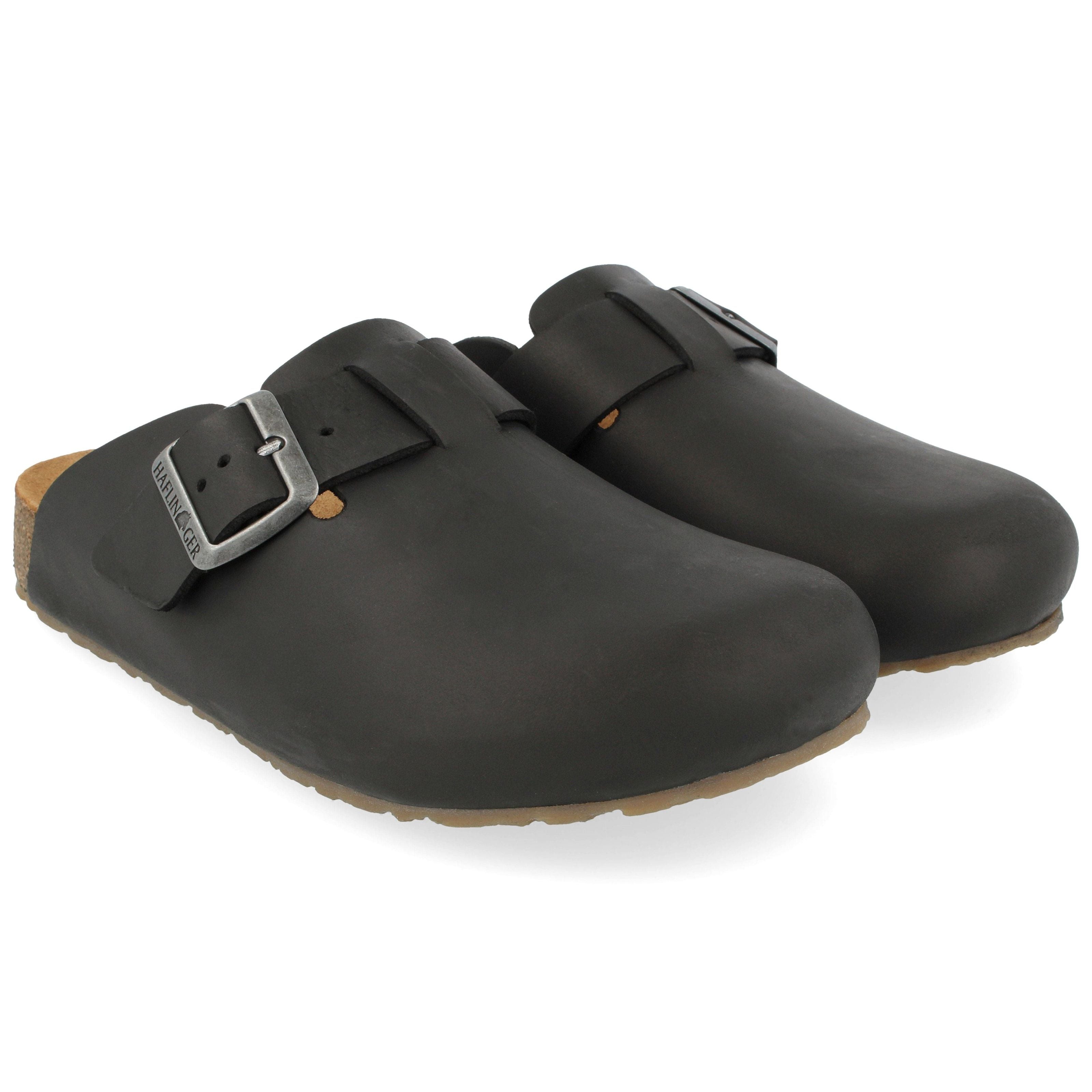 Haflinger Mens Porto Clogs  -  39 / Black