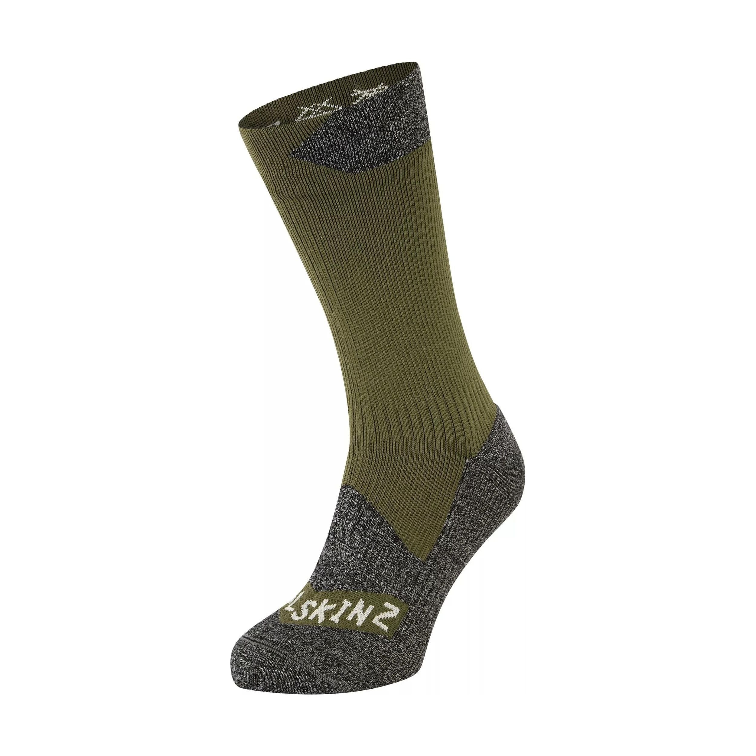 Sealskinz Raynham Waterproof All Weather Mid Length Socks  -  Small / Olive
