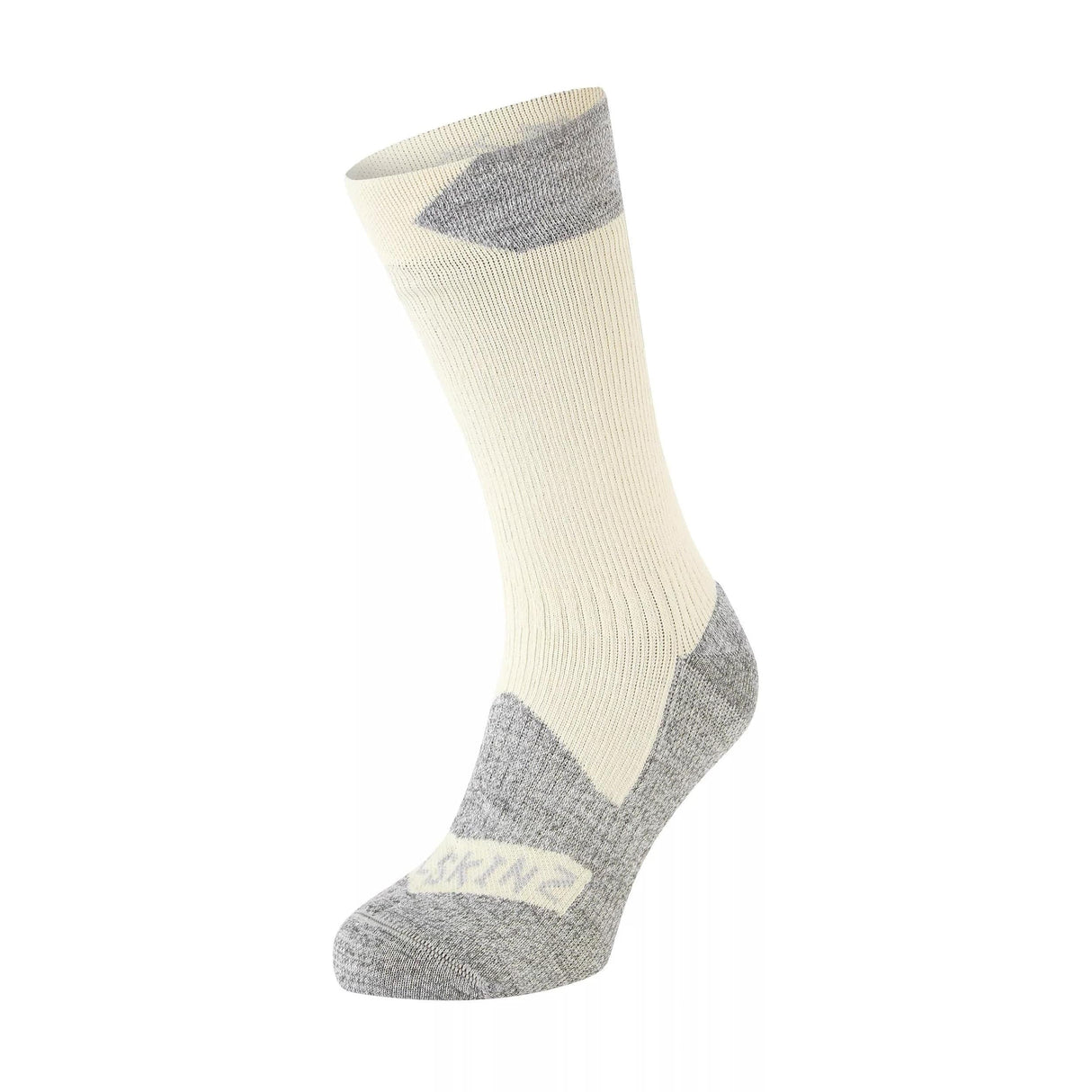 Sealskinz Raynham Waterproof All-Weather Mid-Length Socks  -  Small / Cream/Gray Marl