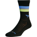 Drymax Running Lite Mesh Crew Socks  -  Small / Black w/ Skyblue/Lime/Dark Gray Stripes