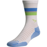 Drymax Running Lite Mesh Crew Socks  -  Small / White w/Skyblue/Gray/Lime Stripes