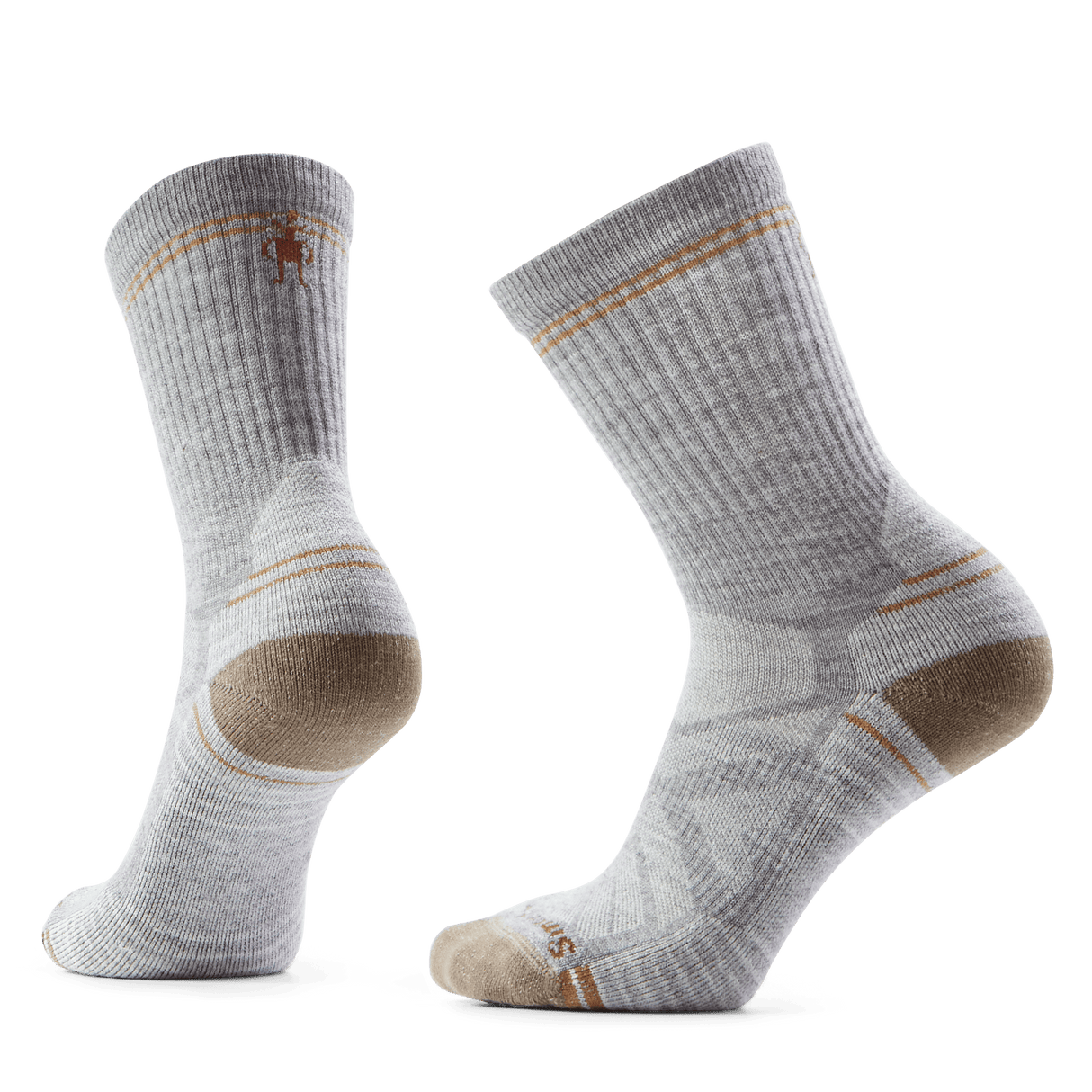 Smartwool Womens Hike Light Cushion Crew Socks  -  Small / Light Gray/White