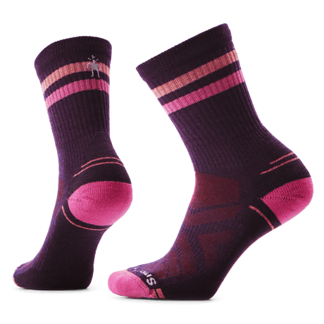 Smartwool Womens Hike Light Cushion Tube Stripe Crew Socks  -  Medium / Purple Iris