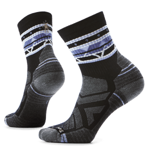 Smartwool Womens Hike Zig Zag Valley Mid Crew Socks  -  Medium / Black