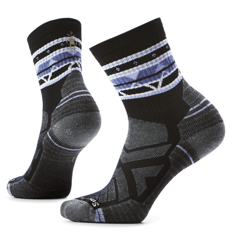 Smartwool Womens Hike Zig Zag Valley Mid Crew Socks  -  Medium / Black