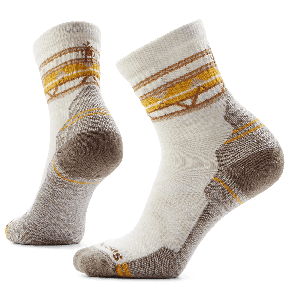 Smartwool Womens Hike Zig Zag Valley Mid Crew Socks  -  Medium / Moonbeam