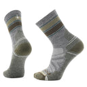Smartwool Hike Striped Mid Crew Socks  -  Medium / Ash/Charcoal