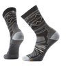 Smartwool Hike Light Cushion Mountain Range Pattern Crew Socks  -  Medium / Charcoal/Light Gray
