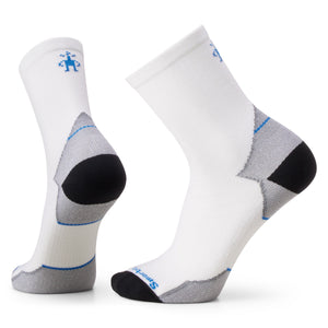 Smartwool Run Zero Cushion Mid Crew Socks  -  Medium / White