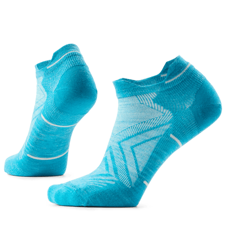 Smartwool Womens Run Zero Cushion Low Ankle Socks  -  Small / White/Capri