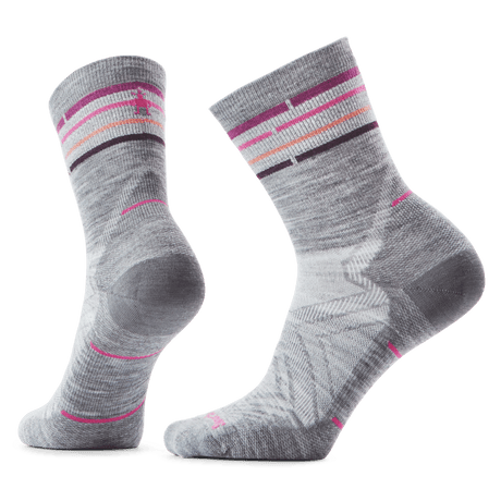 Smartwool Womens Run Zero Cushion Mini Crew Socks  -  Small / Light Gray