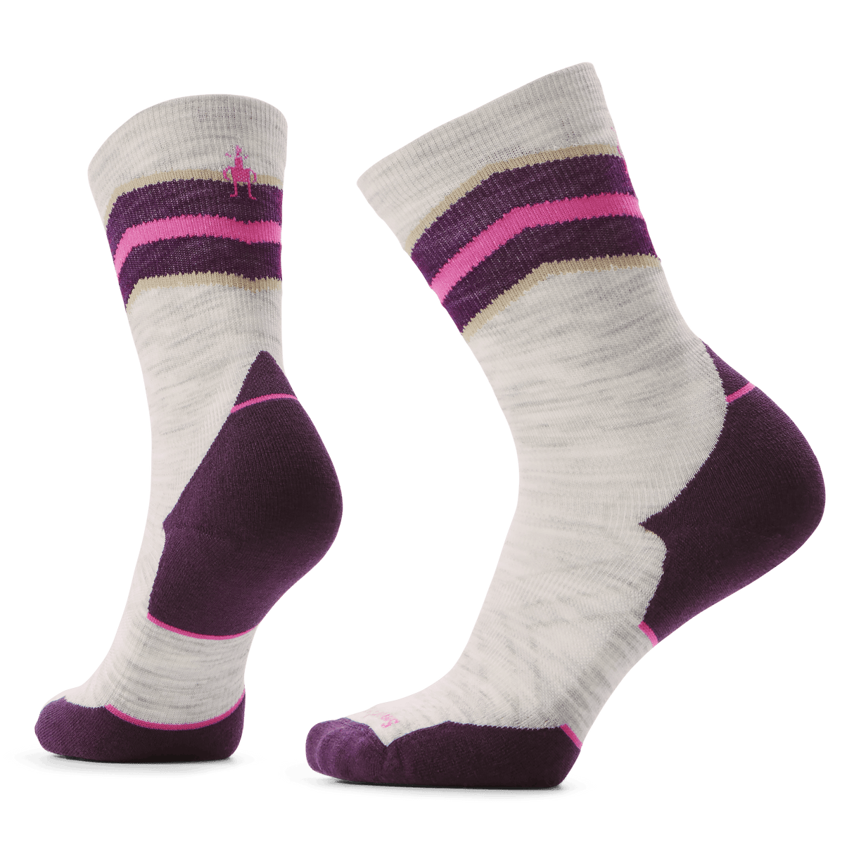 Smartwool Womens Run Targeted Cushion Mid Crew Socks  -  Small / Ash