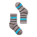 Smartwool Kids Hike Light Cushion Striped Crew Socks - Clearance  -  Small / Fossil
