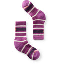 Smartwool Kids Hike Light Cushion Striped Crew Socks - Clearance  -  Small / Meadow Mauve