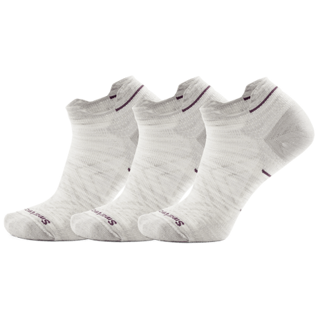 Smartwool Womens Run Zero Cushion Low Ankle 3-Pack Socks  -  Small / Ash