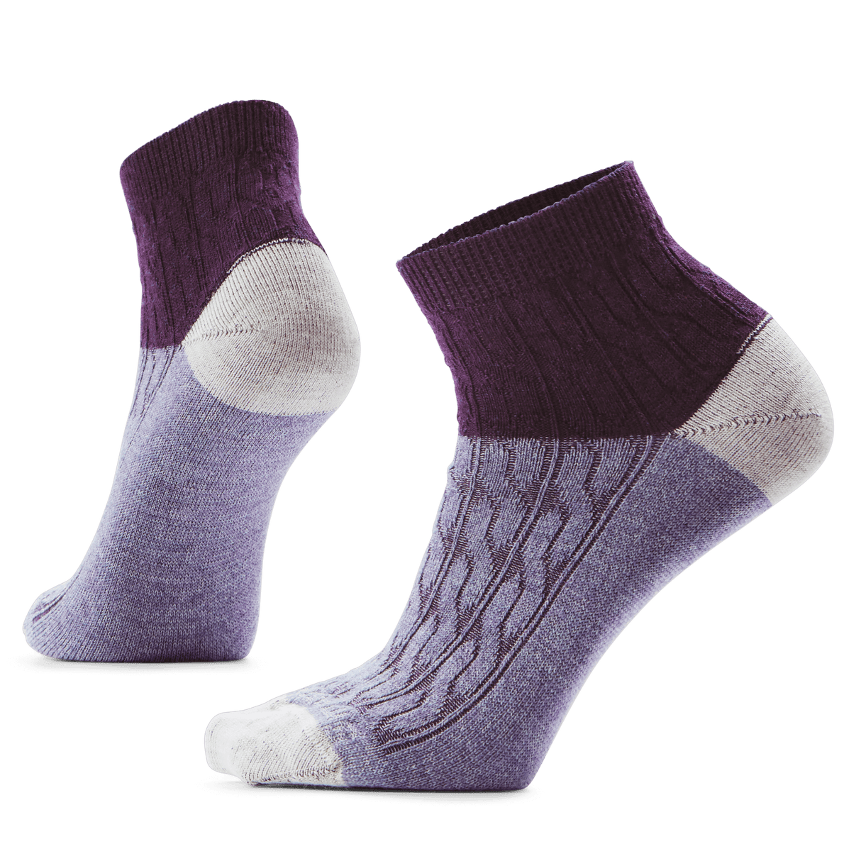 Smartwool Womens Everyday Cable Ankle Socks  -  Small / Chalk Violet