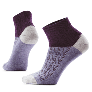 Smartwool Womens Everyday Cable Ankle Socks  -  Small / Chalk Violet